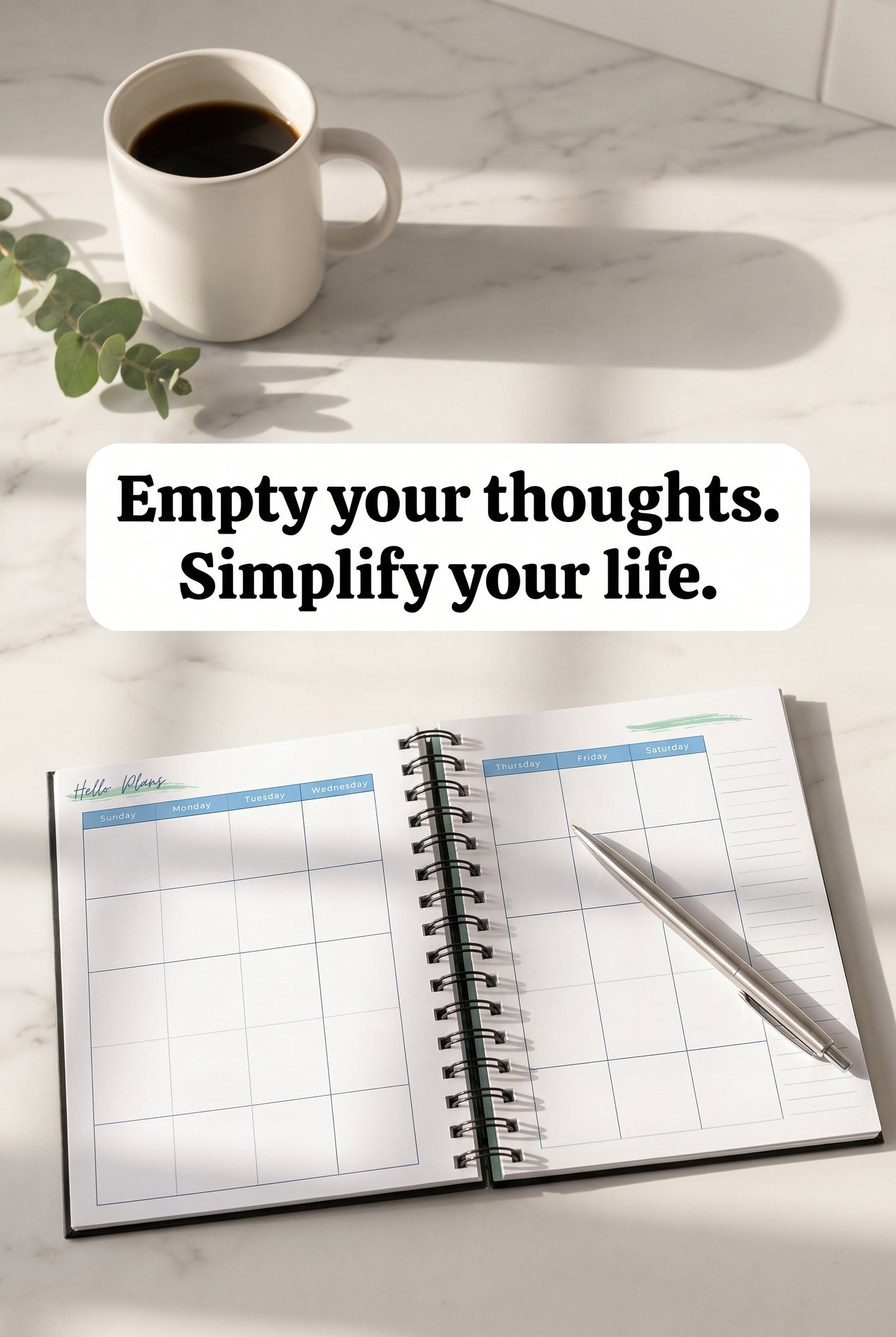 Hello Plans Monthly Undated Planner - DIGITAL